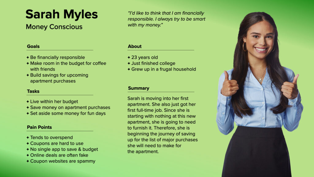 Sarah Myles Persona Description